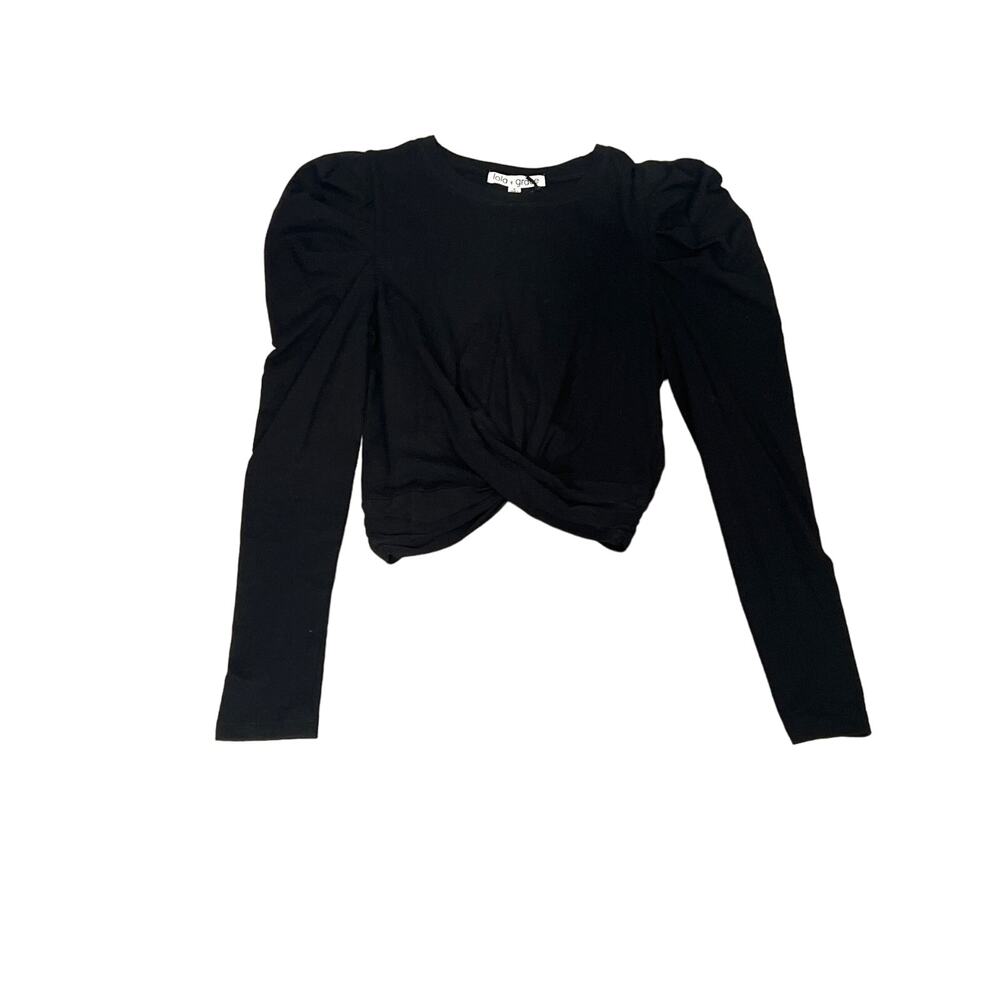 Lola‎ Grace Long Sleeve Black Top w/ Tie Size S, KB56